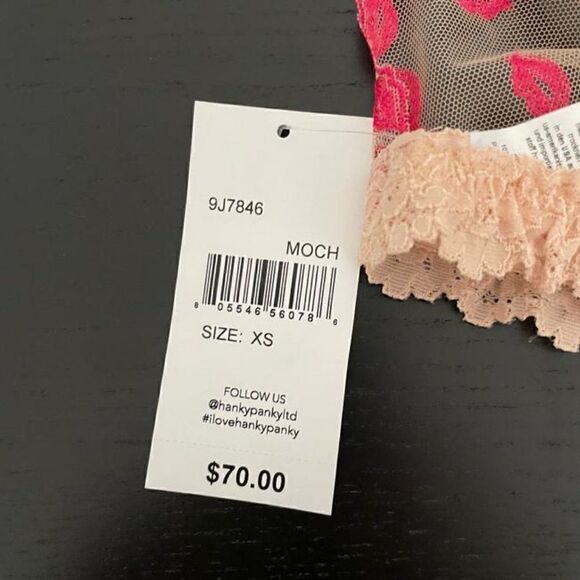 💋 NWT Hanky Panky Sheer Tulle Mesh Lips Kisses Mmmwah Bralette SIZE XS - Picture 5 of 16